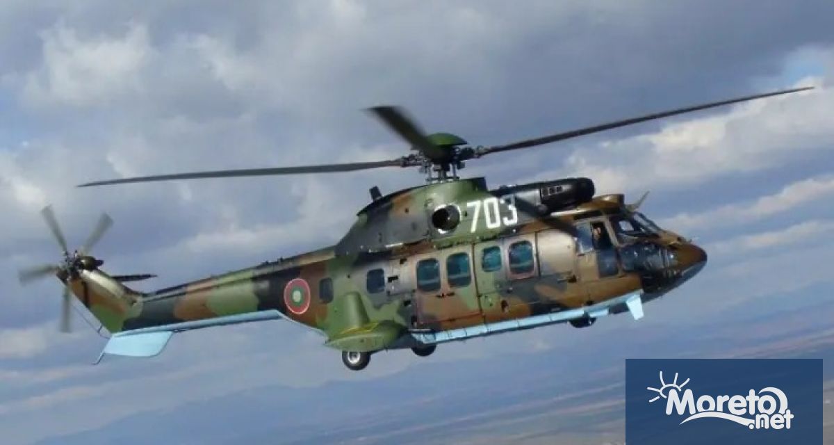 Военнослужещи с хеликоптер Кугар извършиха оглед от въздуха над зоната