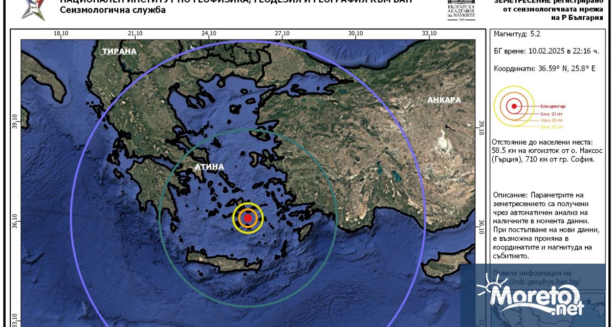 От 27 януари досега в района на гръцкия остров Санторини